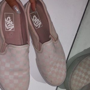 Pink and white checkered vans
